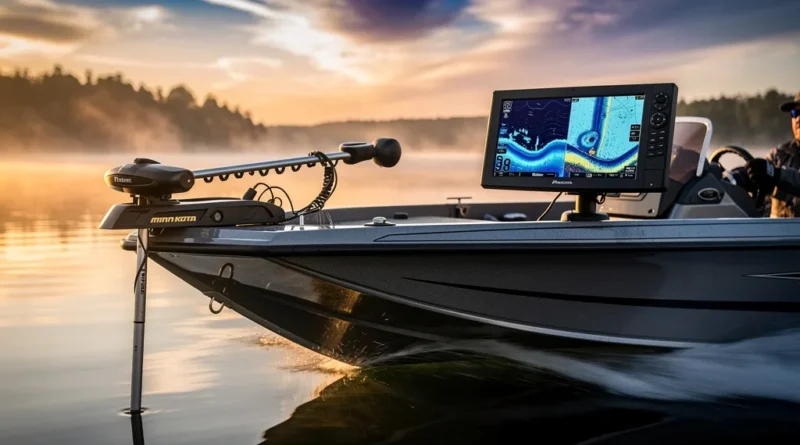 Minn Kota Unified Fishing System integrated trolling motor and sonar on a boat