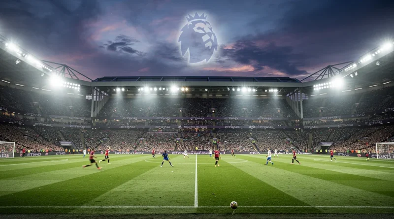 Manchester City Etihad Stadium under evening lights