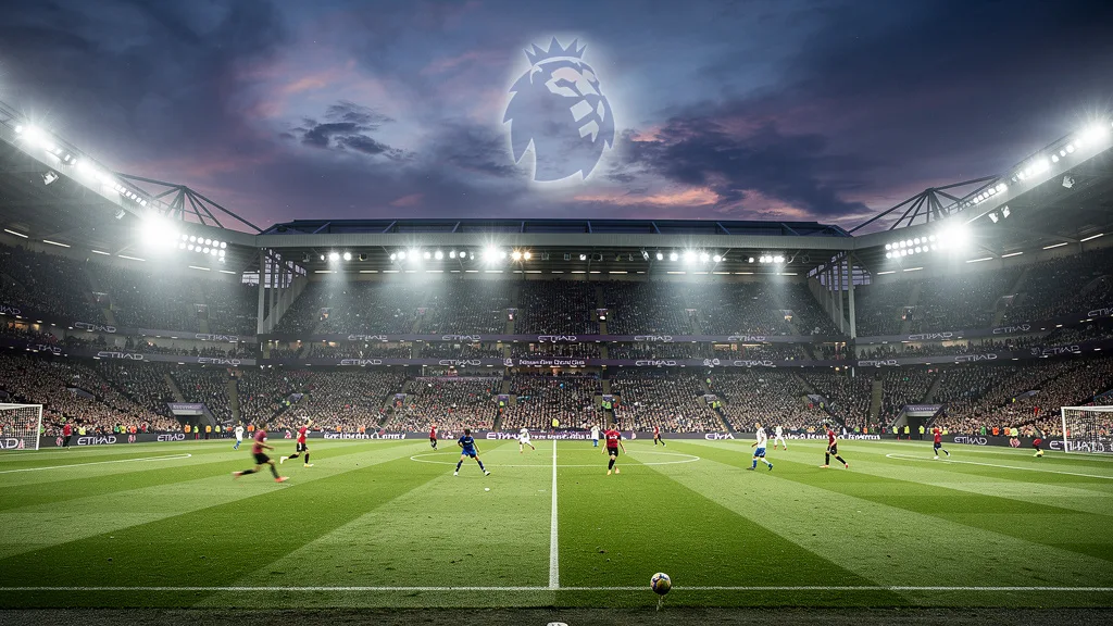 Manchester City Etihad Stadium under evening lights